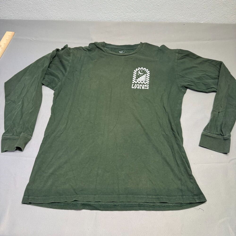 Vans Take The High Road Long Sleeve T Shirt Youth XL Green Graphic Skate Tee